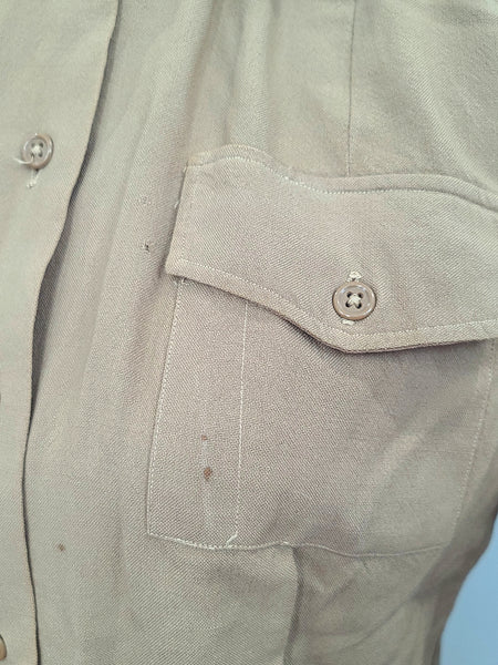 AS-IS Women's Khaki Wool Blouse <br> (39" Bust)