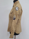 AS-IS Women's Khaki Wool Blouse <br> (39" Bust)