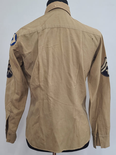 AS-IS Women's Khaki Wool Blouse <br> (39" Bust)