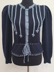 German Dark Blue Knit Sweater (Medium)