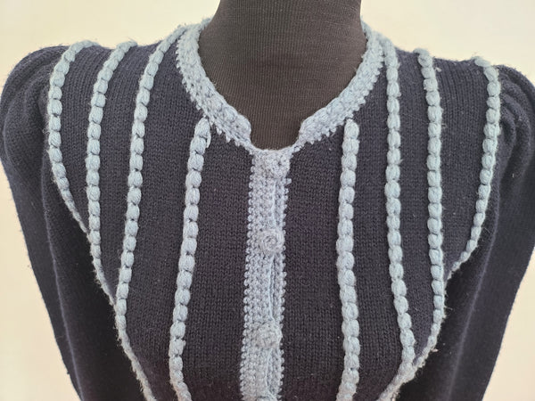 German Dark Blue Knit Sweater (Medium)