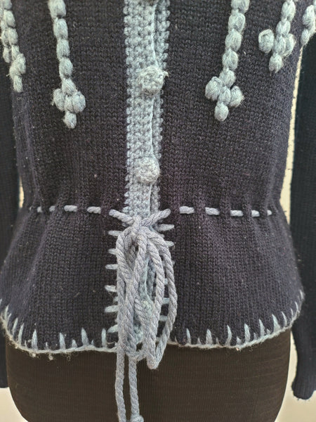 German Dark Blue Knit Sweater (Medium)