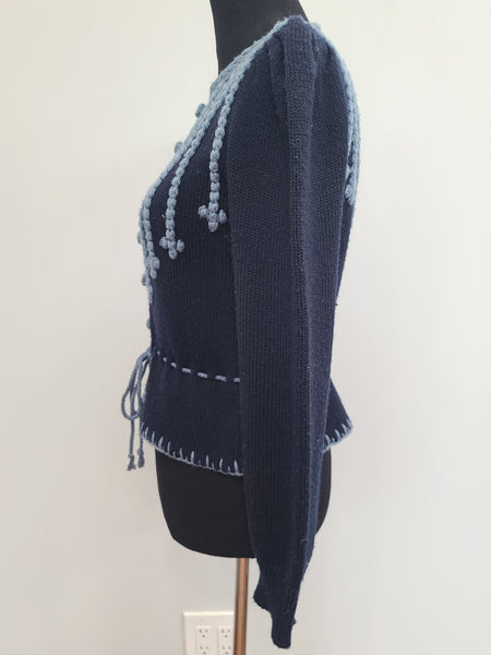 German Dark Blue Knit Sweater (Medium)