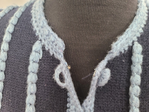 German Dark Blue Knit Sweater (Medium)