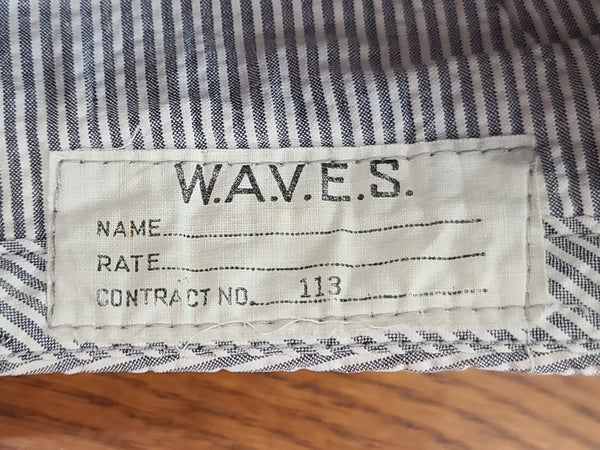 WAVES Seersucker Garrison Cap (Size 22)