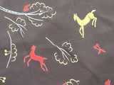 German Forest Animal / Hunting Novelty Print Scarf