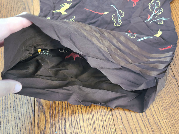 German Forest Animal / Hunting Novelty Print Scarf