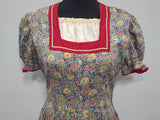 German Flower Print Dirndl Style Dress