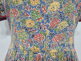 German Flower Print Dirndl Style Dress