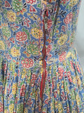 German Flower Print Dirndl Style Dress