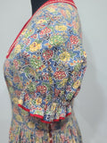 German Flower Print Dirndl Style Dress