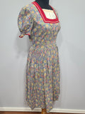 German Flower Print Dirndl Style Dress