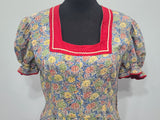 German Flower Print Dirndl Style Dress
