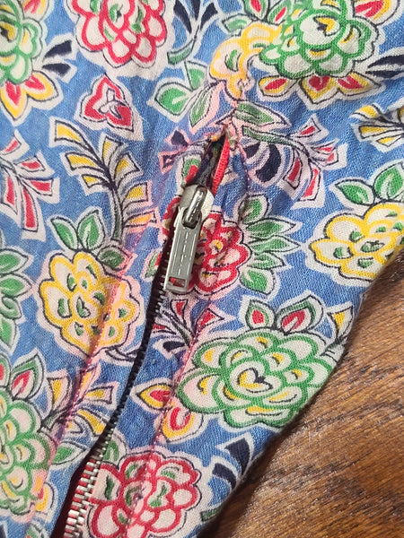 German Flower Print Dirndl Style Dress