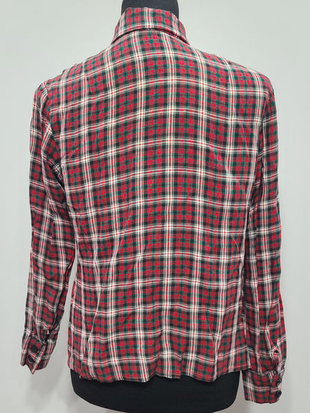 German Plaid Handmade Blouse <br> (39" Bust)