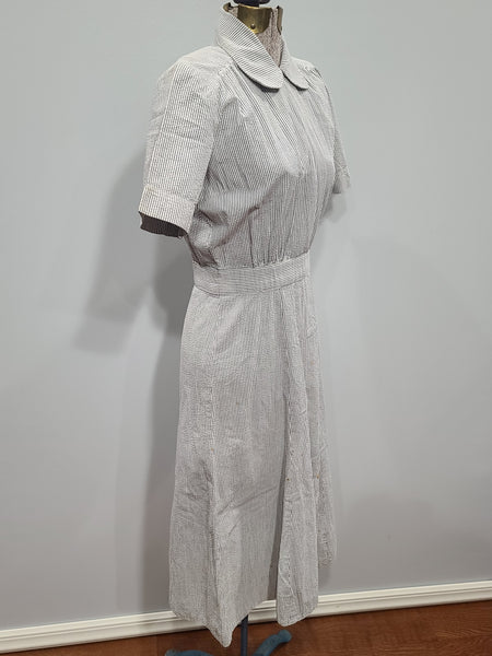 WAVES Seersucker Working Uniform Dress (as-is) <br> (B-36" W-24" H-33")