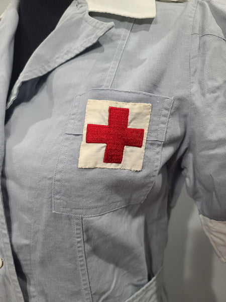 American Red Cross Short Sleeve Gray Lady Uniform Dress <br> (B-38" W-32" H-39")