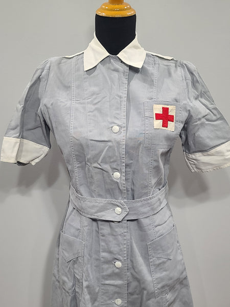 American Red Cross Short Sleeve Gray Lady Uniform Dress <br> (B-38" W-32" H-39")