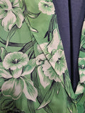 Green Daffodil Print Dress <br> (B-44" W-36" H-52")