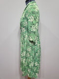 Green Daffodil Print Dress <br> (B-44" W-36" H-52")
