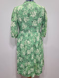 Green Daffodil Print Dress <br> (B-44" W-36" H-52")