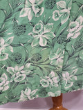 Green Daffodil Print Dress <br> (B-44" W-36" H-52")