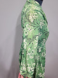 Green Daffodil Print Dress <br> (B-44" W-36" H-52")