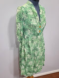 Green Daffodil Print Dress <br> (B-44" W-36" H-52")
