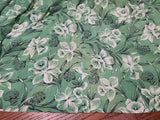 Green Daffodil Print Dress <br> (B-44" W-36" H-52")