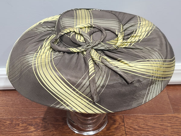 Brown and Yellow Plaid Purse and Hat Set