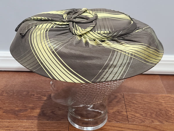Brown and Yellow Plaid Purse and Hat Set