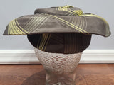 Brown and Yellow Plaid Purse and Hat Set