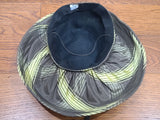 Brown and Yellow Plaid Purse and Hat Set