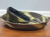 Brown and Yellow Plaid Purse and Hat Set