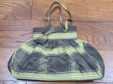 Brown and Yellow Plaid Purse and Hat Set