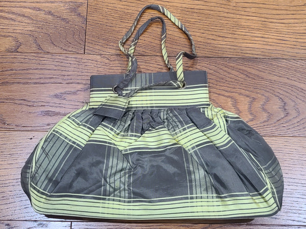Brown and Yellow Plaid Purse and Hat Set