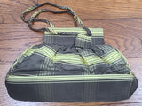 Brown and Yellow Plaid Purse and Hat Set