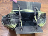 Brown and Yellow Plaid Purse and Hat Set