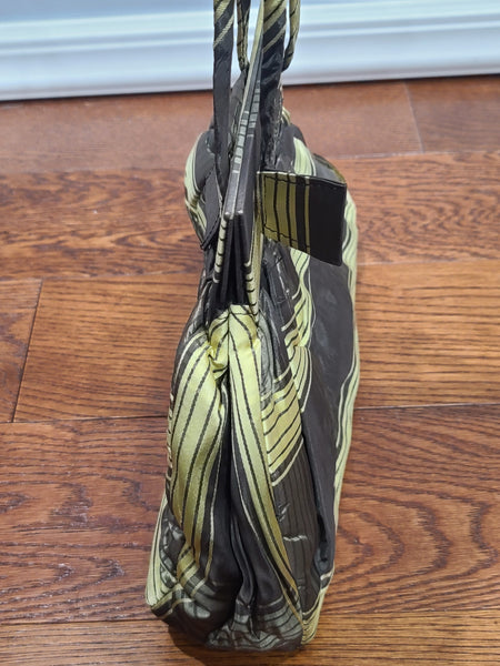 Brown and Yellow Plaid Purse and Hat Set