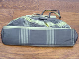 Brown and Yellow Plaid Purse and Hat Set
