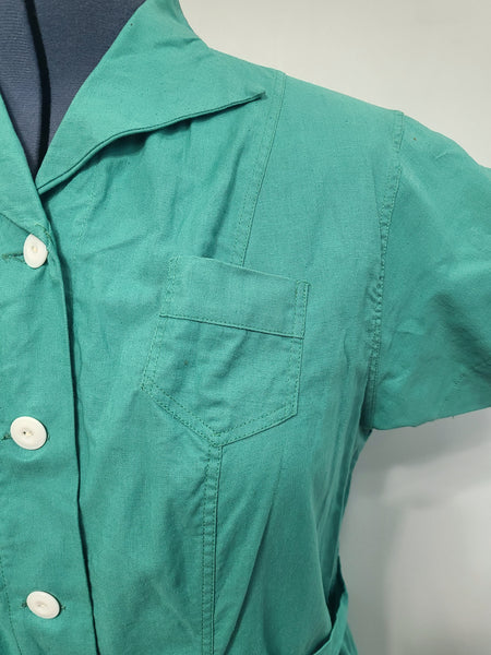 Green Workwear Uniform Dress <br> (B-42" W-37" H-45")