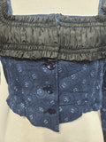 Dark Blue German Traditional Dirndl Blouse <br> (B-37" W-31)