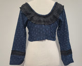 Dark Blue German Traditional Dirndl Blouse <br> (B-37" W-31)