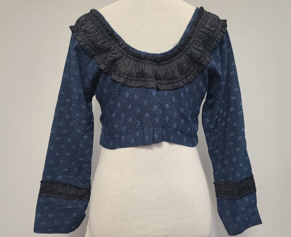 Dark Blue German Traditional Dirndl Blouse <br> (B-37" W-31)