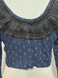 Dark Blue German Traditional Dirndl Blouse <br> (B-37" W-31)