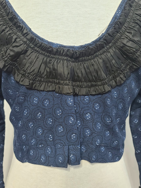 Dark Blue German Traditional Dirndl Blouse <br> (B-37" W-31)