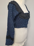Dark Blue German Traditional Dirndl Blouse <br> (B-37" W-31)