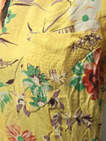 Bright Yellow Flower Print Dress <br> (B-34" W-26.5" H-33")