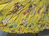 Bright Yellow Flower Print Dress <br> (B-34" W-26.5" H-33")
