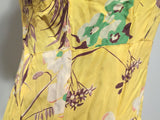 Bright Yellow Flower Print Dress <br> (B-34" W-26.5" H-33")